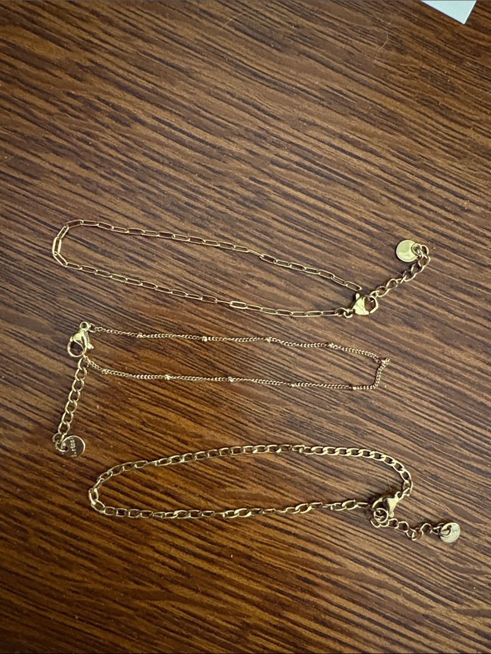 Gold-Tone Layered Chain bracelet/ anklet Set